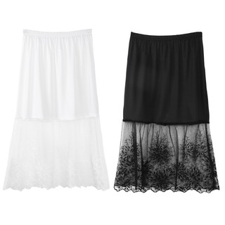 ❤❤ Lace Half Slip Skirts Extender Elastic Waist A-line Hollow Petticoat Unders