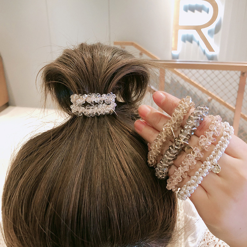 Ins แฟชั่น คริสตัล ยางรัดผม สร้อยข้อมือ ยางรัดผม ใช้คู่ หวานแหวว มุก ยางรัดผม ญี่ปุ่น เกาหลี ยอดนิยม ยางรัดผม คริสตัลหวาน ยางรัดผมเวอร์ชั่นเกาหลี