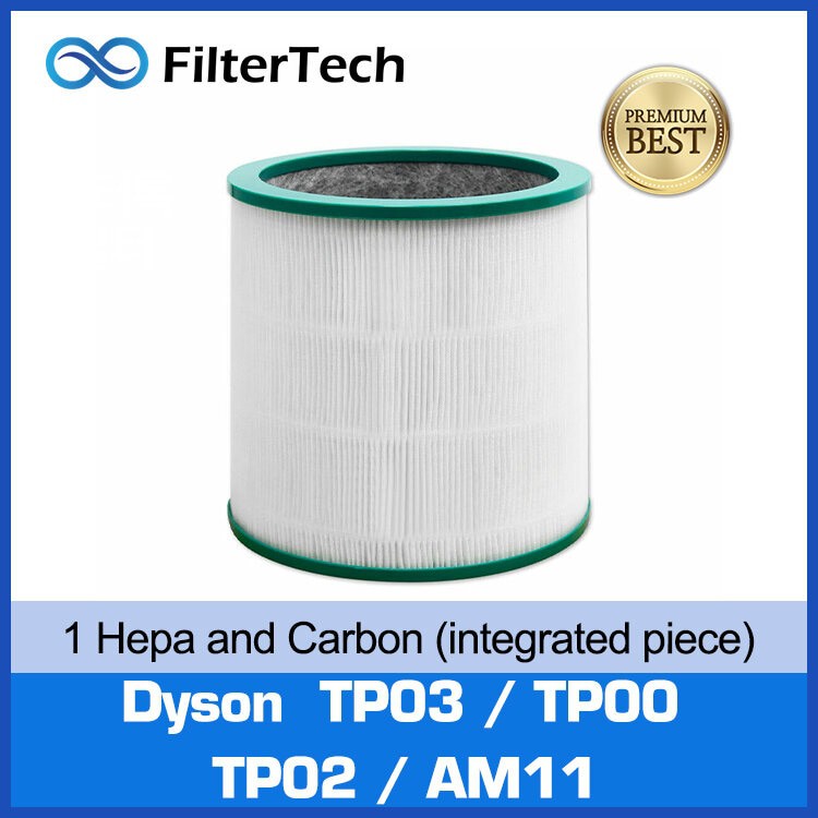 FilterTech - ไส้กรองเครื่องฟอกอากาศ ชุด 1 ปี - Dyson TP03 / TP00 / TP02 / AM11