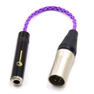 ใหม่ อะแดปเตอร์สายเคเบิ้ลเสียง HIFI 4-Pin XLR Male Balanced to 6.35 มม. 1/4 Female Single Coppe ชุบเงิน 6.35 มม. to XLR