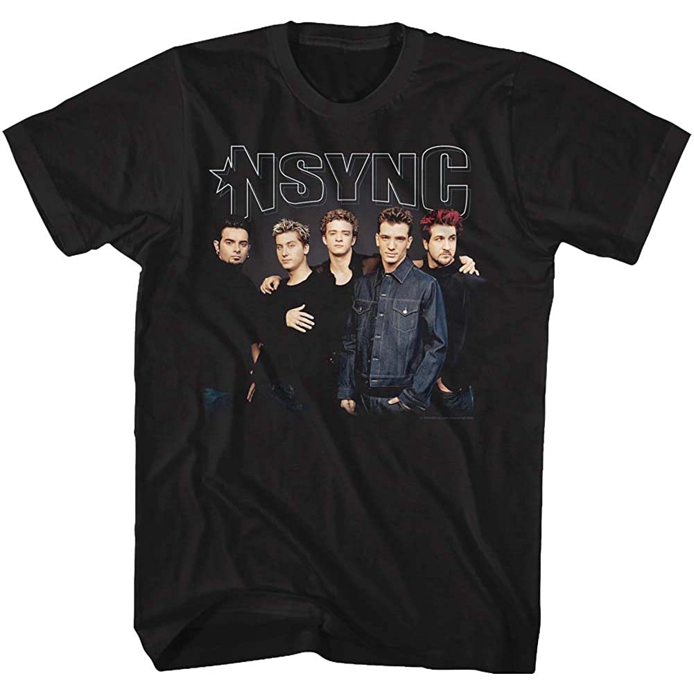 เสื้อยืดโอเวอร์ไซส์NSYNC T-Shirt Group Shot Black TeeS-4XL