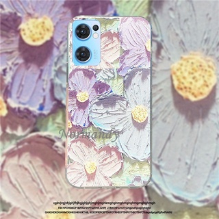 เคสโทรศัพท์ Hot Sale Casing OPPO Reno7 Pro Reno6 Z Pro 5G 2022 New Fashion Painting Flowers Shockproof Phone Case Silicagel Softcase เคส