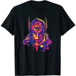 เสื้อยืด พิมพ์ลาย Marvel Thor Love and Thunder Jane Foster Big Face สําหรับผู้ใหญ่