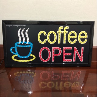 ป้ายไฟ LED ป้ายไฟcoffeeป้ายไฟกาแฟ ป้ายไฟร้าน ป้ายไฟอักษร coffee OPEN