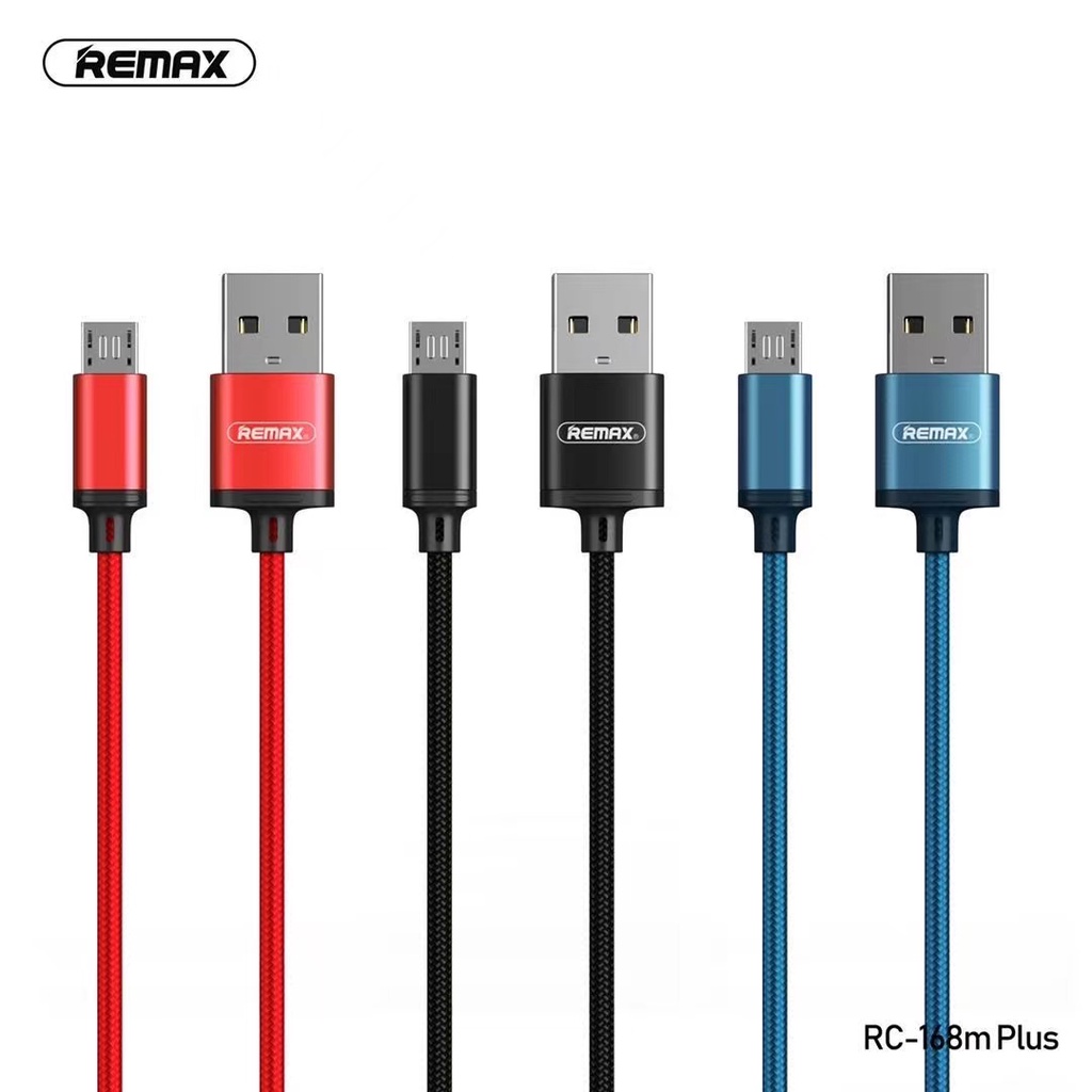 Remax RC-168 Plus สายชาร์จแบบถัก Fast Charging Data Cable 3A สำหรับ for L/Micro USB/Type C สาย1เมต