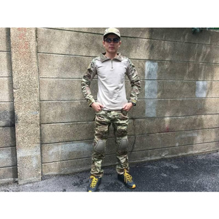 [โค้ด SAMP408 ลดสูงสุด 80 .- ]ชุดคอมแบท มัลติแคม Combat Suit Multicam สนับเข่า-ศอกในตัว ถอดได้