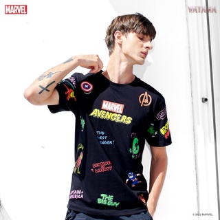 VATANA - เสื้อยืดพิมพ์ลาย MARVEL MINI HEROES OVP สีดำ