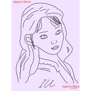 Appes Store 2021 IU Eight Line Art Design Essential T-Shirt ลีจีอึน Lee Ji Eun IU เสื้อยืดพิมพ์ลาย