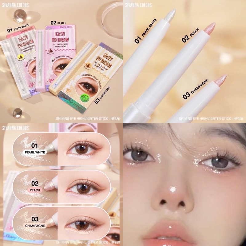 พร้อมส่ง✨ ไฮไลท์หัวตาสุดวิ้งค์ Shining Eye Highlighter Stick Sivanna Colors