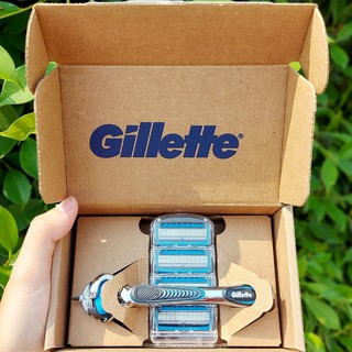 ชุดมีดโกน ยิลเลตต์  Fusion5™ ProGlide™ Chill™ Razor Handle +4 Blade Refills (Gillette®) เทคโนโลยีทำความเย็น สดชื่นขณะโกน