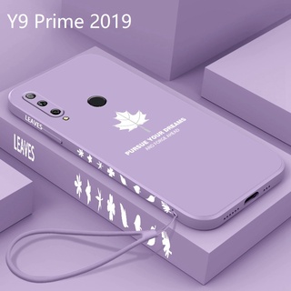 Maple เคส Huawei Y9 2019 Y9 Prime 2019 Soft TPU Case+Strap Side pattern Huawei Y9S Phone Cover Huawei Y8P เคสโทรศัพท์