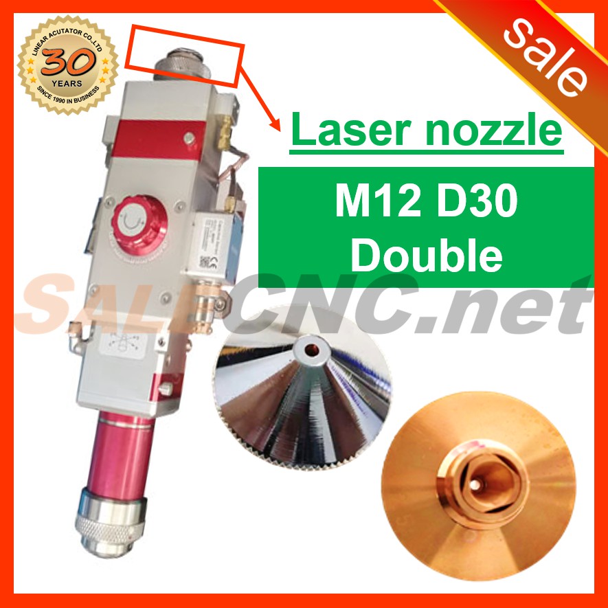 4. หัวตัดเลเซอร์ Laser Nozzle M11 D28 (Single) ขนาด 1.0mm-4.0mm CNC Laser Fiber หัวเลเซอร์ Optical Cutting