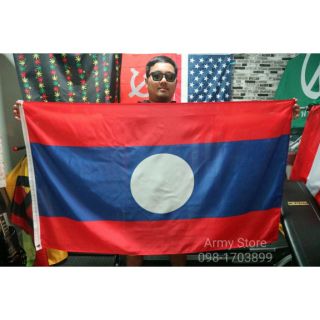 &lt;ส่งฟรี!!&gt; ธงชาติ ลาว  Laos Flag 4 Size พร้อมส่งร้านคนไทย