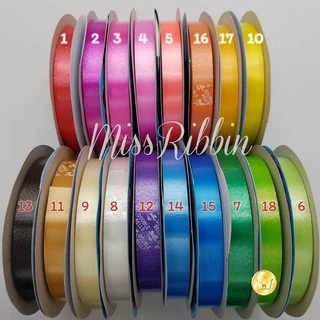 Missribbinริบบิ้นพับเหรียญ เนื้อทราย ตราระฆัง เลือกสีได้