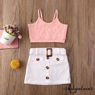 เสื้อสายเดี่ยว+กระโปรงสั้นแฟชั่นเด็ก