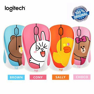 เมาส์ไร้สายขนาดเล็ก logitech line friends rgHS