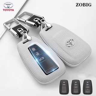 Zobig เคสกุญแจรีโมทรถยนต์ แบบหนัง สําหรับ Toyota CHR Prado Camry Avalon RAV4 Highlander Avalon Prius Corolla Cross GT86