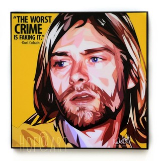 Kurt Cobain #4 เคิร์ท โคเบน นักร้องนำ วง Nirvana เนอร์วานา รูปภาพ​ติดผนัง pop art กรอบรูป คำคม แต่งบ้าน ของขวัญ ของสะสม