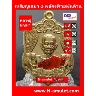 เหรียญหลวงปู่บุญมา รุ่น ๘ พยัคฆ์รวยพันล้าน เนื้อทองทิพย์ ไม่ตัดปีก สุ่มโค้ด