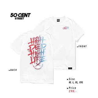 ราคาFifty Cent ® เสื้อยืด แขนสั้น ลาย High สีขาว เสื้อยืดผู้ชาย เสื้อยืดชาย M, L, XL, 2XL tsS-3XL