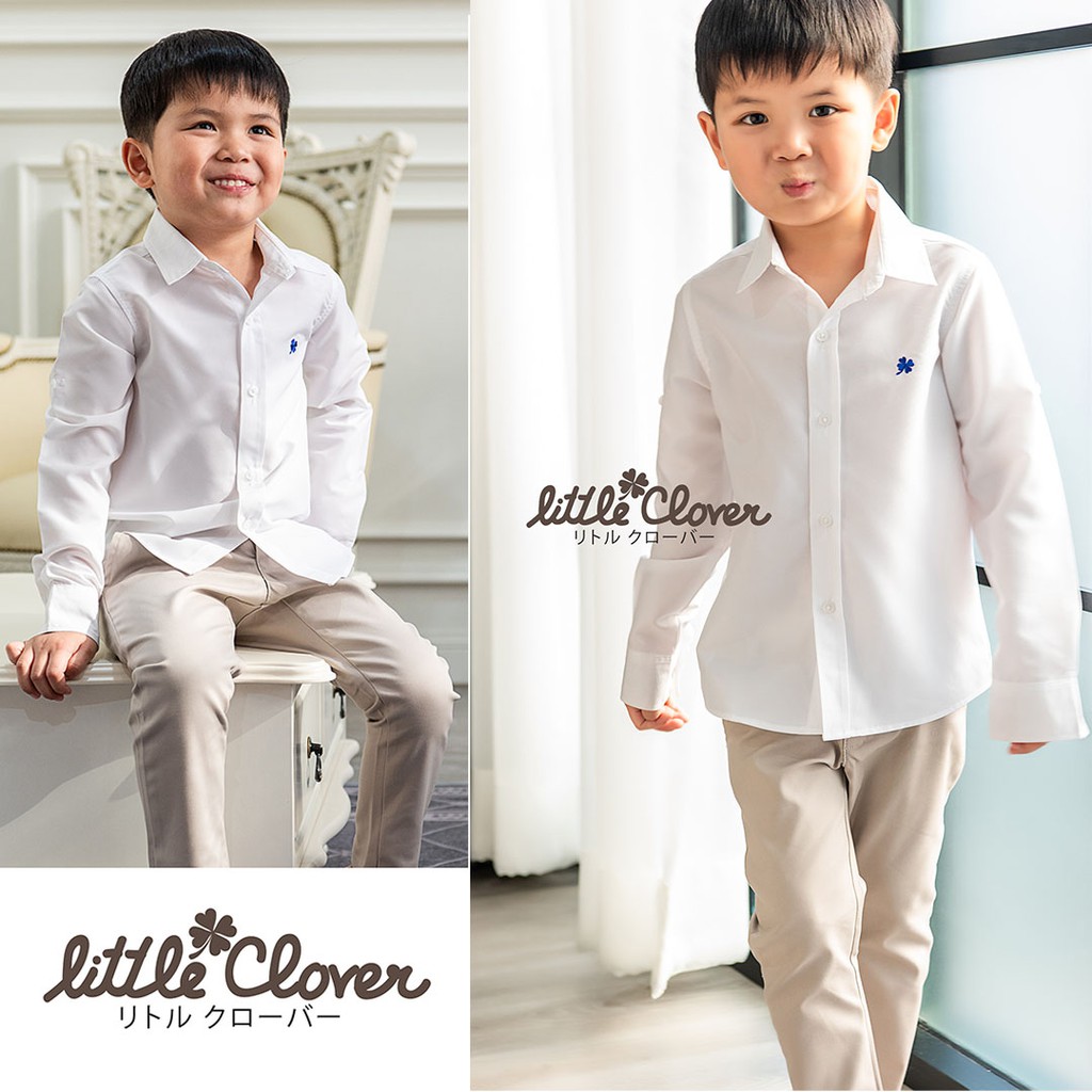 เสื้อเชิ้ตแขนยาว สีขาว สําหรับเด็กผู้หญิง และเด็กผู้ชาย