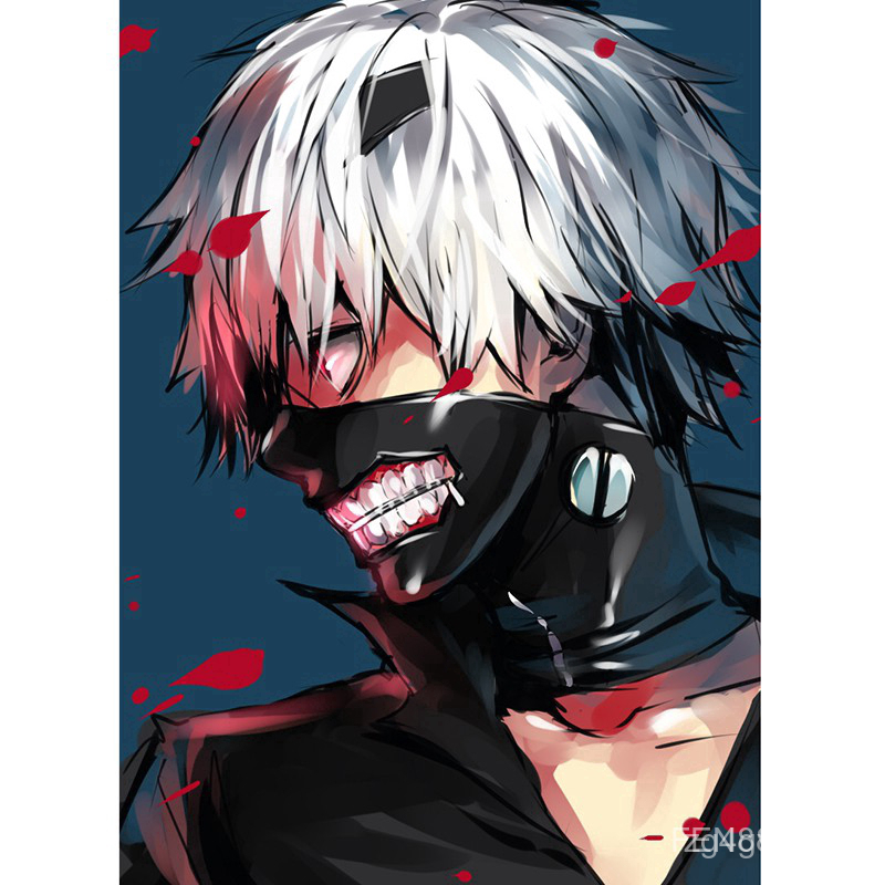 Tokyo Anime Mask Masker Cosplay Tokyo Ghoul Kaneki Ken Bahan Kulit Dengan Resleting ราคาท ด ท ส ด