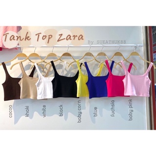 Tank top zara เสื้อกล้ามคอยู ผ้าร่องrip สีพื้นใส่สบายทรงสวยมากแม่