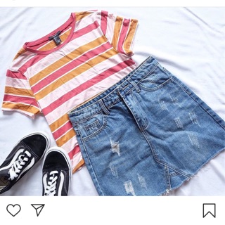 เสื้อยืด Forever 21 Striped T-shirt