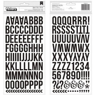 สติกเกอร์ ตัวอักษร A-Z Thickers Stickers Gilded/Black Chipboard