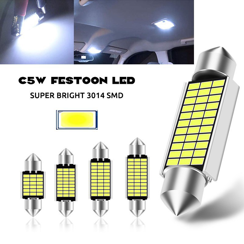 โคมไฟ Led 4000K Warm White 6000K C5W C10W 31Mm 36Mm 41Mm สําหรับติดเพดานรถยนต์ 1 ชิ้น 12V