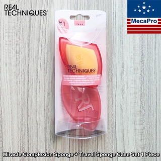 Real Techniques® Miracle Complexion Sponge + Travel Sponge Case #01711 เรียลเทคนิค ฟองน้ำไข่ + กล่องเก็บ