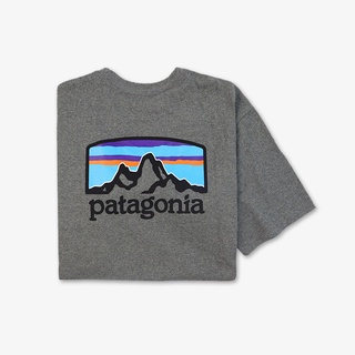 เสื้อยืดลําลอง ผ้าฝ้าย แขนสั้น พิมพ์ลาย Patagonia Bata Fitz Roy Horizons สําหรับผู้ชาย 22 38501