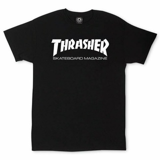 เสื้ เสื้อยืด พิมพ์ลายโลโก้ Thrasher Magazine Skate Mag สไตล์เรียบง่าย สําหรับผู้ชายS-5XL