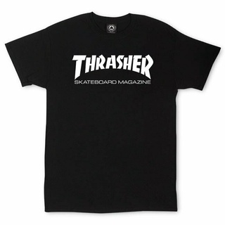 เสื้ เสื้อยืด พิมพ์ลายโลโก้ Thrasher Magazine Skate Mag สไตล์เรียบง่าย สําหรับผู้ชายS-5XL