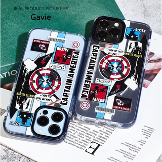 🔥ส่งจากไท🔥Captain America เคสไอโฟน 14 pro max 13 8พลัส โปร่งใส เคส for  iphone 12 11 pro max Xr Xs X 7 8 plus case นิ่ม