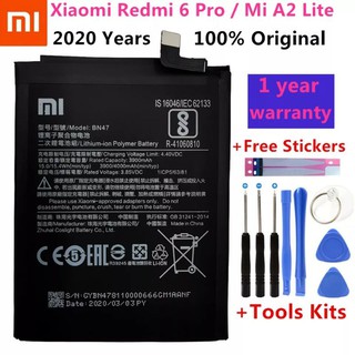 2020ปีOriginal 4000MAh BN47เปลี่ยนแบตเตอรี่สำหรับXiaomi Redmi 6 Pro / Mi A2 Lite Bateria Batterieโทรศัพท์มือถือแบตเตอรี่