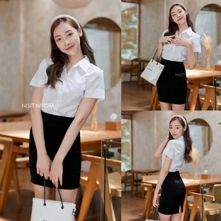 🦄👸เสื้อนักศึกษาหญิงถูกระเบียบ ทรงเข้ารูป (รอบอก 32-56")