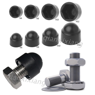 10 ชิ้น M 6 M 8 M 10 M 12 Bolt Nut ฝาครอบหกเหลี่ยมพลาสติกสีแดง