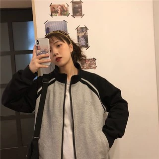 เสื้อคลุมแขนยาวชายหญิง แบบมีซิป เรียบๆ สไตส์เกาหลี