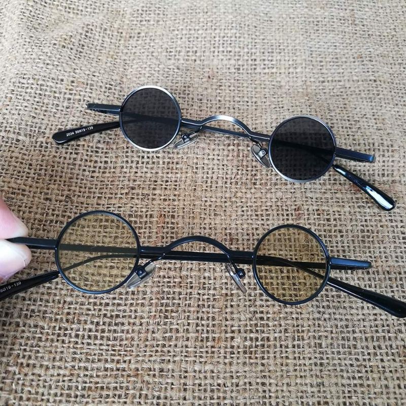 แว่นวินเทจ แว่นตากันแดดชินตา รุ่นจิ๋วหลิว2 กรอบมีให้เลือก 5 แบบ ทรงกลมเล็ก แนว ขนาดเล็กเท่าเหรียญ 10 บาท ใส่ได้ทั้ง​ ช/ญ