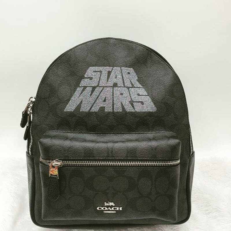 COACH STAR WARS X COACH MEDIUM CHARLIE BACKPACK IN SIGNATURE CANVAS WITH MOTIF