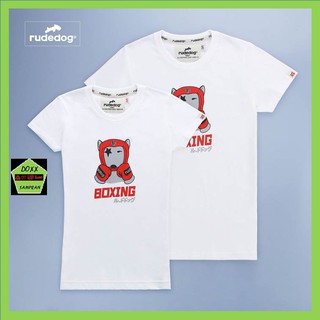 Rudedog เสื้อคอกลม ชาย หญิง รุ่น Boxing สีขาว