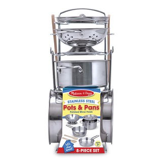 Melissa &amp; Doug Stainless Steel Pots &amp; Pans Play Set