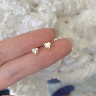 ต่างหู Rainbow heart earrings