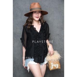 CaCa FRiLLed BLouSE•• เสื้อทรงพริ้วๆใส่หลวมๆ ทรงน่ารักเก๋ๆด้วยการแต่งระบาย