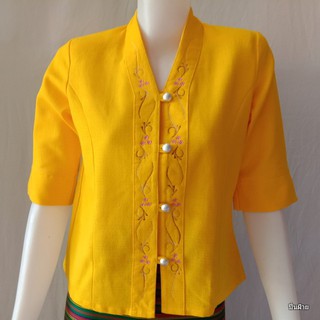 เสื้อพื้นเมืองหญิง#เสื้อปักลาย#เสื้อผ้าฝ้าย#คอปีนวี# [ใส่โค้…