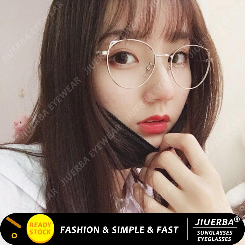 【แว่นตาป้องกันสีน้ำเงิน】Korean Ulzzang Retro Round Eyeglasses Women Anti Blue Eyeglasses