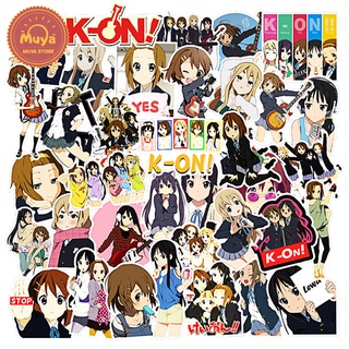 Muya 50 ชิ้น K-ON! สติกเกอร์ไวนิล ลายการ์ตูนอนิเมะญี่ปุ่น กันน้ํา สําหรับติดตกแต่งแล็ปท็อป