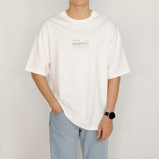 เสื้อยืดคอกลมเสื้อยืดโอเวอร์ไซส์ GURETO : Read me please! (White)S-3XL