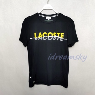 lactose  เสื้อยืดแขนสั้น พิมพ์ลายโลโก้ สีพื้น แฟชั่นสําหรับผู้ชาย TH4907
